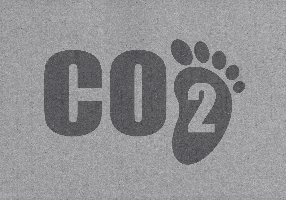 Símbolo CO2 con una huella